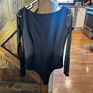 Abercrombie Backless Mesh Long Sleeve Bodysuit